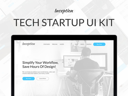 Inceptionor UI kit v1.0 - is made following the latest design trends with the focus on usability and fast workflow
