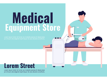 Medical equipment store banner flat vector template preview picture