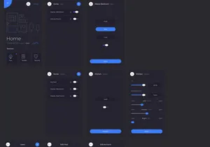 Smart Home Mobile App - 3 Styles in 1 file.
