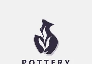 Pottery logo design handmade, creative traditional mug craft sign concept inspiration nature workshop