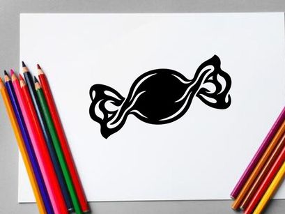 Candy Illustration of a Wrapped Hard Candy for Confectionery Design