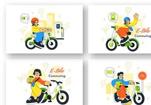 10 E Bike Commuting Illustration