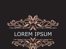 Gold luxury floral vintage monogram decorative logo template