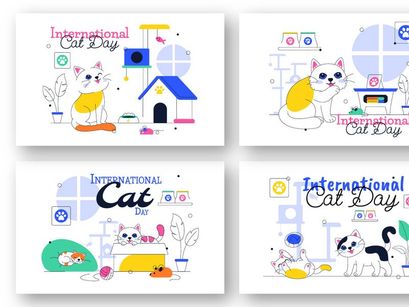 10 International Cat Day Illustration