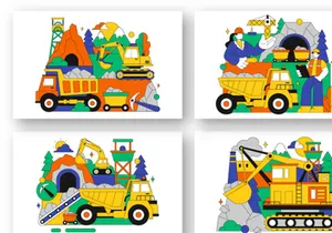 10 Mining Company Illustration