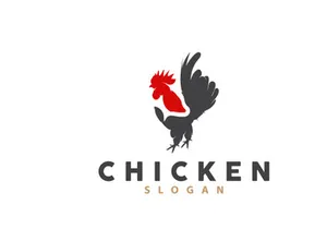 Chicken Logo, For Roast Chicken Restaurant, Farm Vector, Simple Minimalist Design For Restaurant Food Business