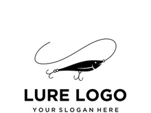 Fishing logo design with fish food concept.