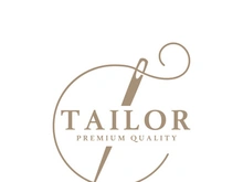 Tailor logo icon illustration template combination of buttons for clothes, thread and sewing machine, for clothing product design