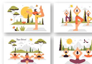 9 Yoga and Meditation Retreat Illustration