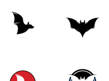 creative night bat silhouette logo.
