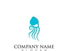 Jellyfish icon illustration design, simple logo template vector