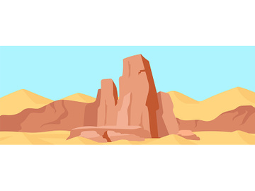 Canyon flat color vector illustration preview picture