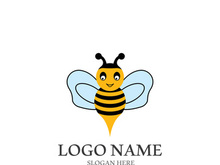 Bee logo vector icon illustration design