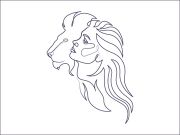 Line art portrait woman, Flower face one line vector illustration