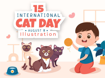 15 International Cat Day Illustration preview picture