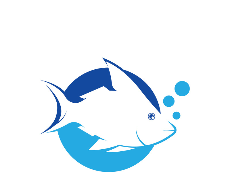 Fish logo icon template creative vector symbol