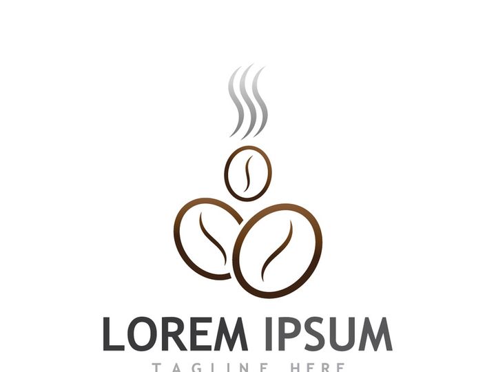 Creative coffee bean logo design.