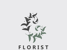 Florist logo beautiful floral leaf and flower vector art, icon graphic decoration business wedding template