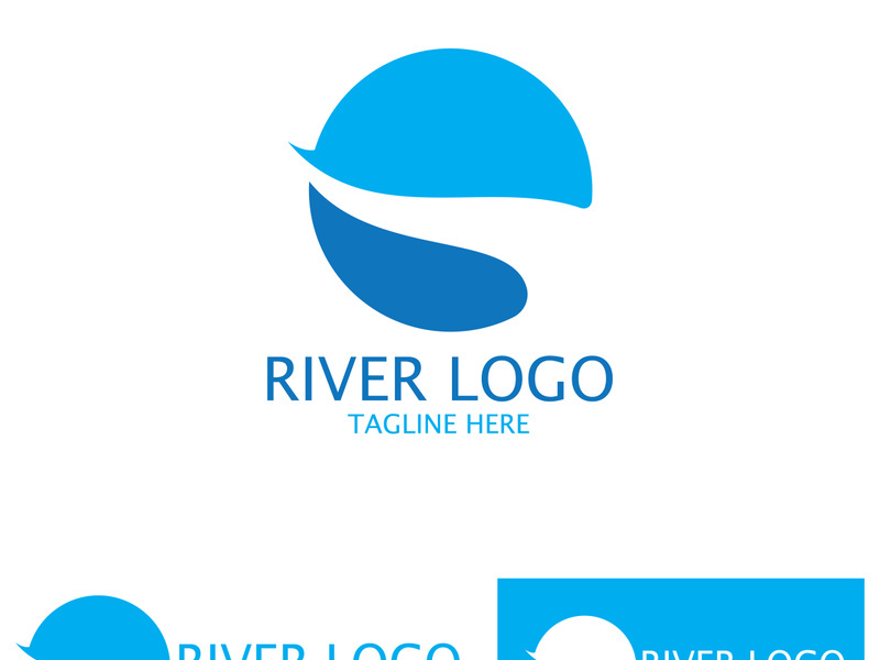 River Logo vector icon illustration design template