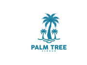 Palm Tree Logo, Beach Vector, Summer Design
