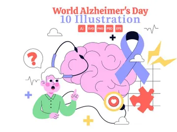 10 World Alzheimer's Day Illustration preview picture