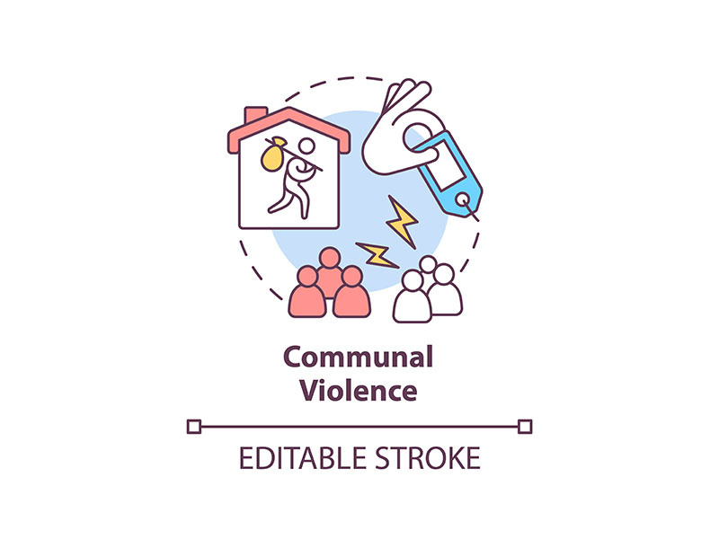 Communal violence concept icon
