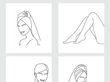 Beauty Woman Line Art, Wall Decoration