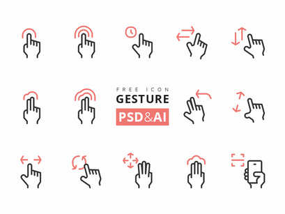 Gesture Icons [AI, PNG, PSD]