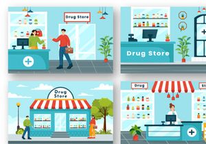 12 Drug Store Illustration