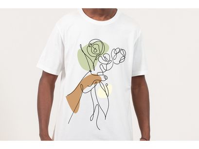 Flower Bouquet Shape Minimalist Line Art Drawing