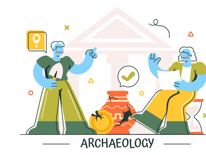 11 Archeology Vector Illustration