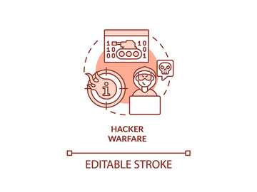 Hacker warfare red concept icon preview picture