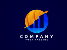 Accounting financial gradient logo, Financial Advisors logo design vector