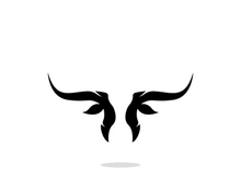 Retro vintage bull head horns logo.