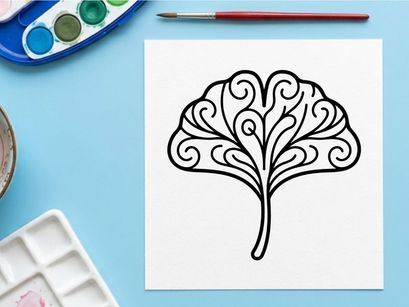 Elegant decorative tree illustration for design projects. Artistic line art with intricate detailing, suitable for branding and creative visuals.