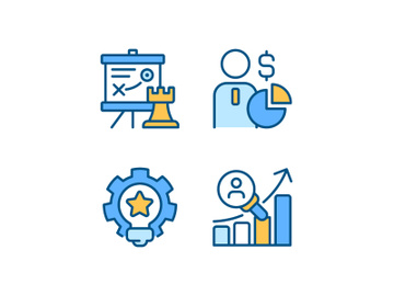 Successful business formula pixel perfect RGB color icons set preview picture