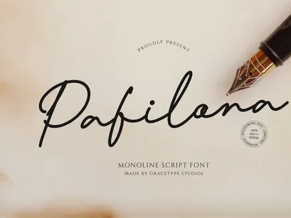 Pafilona | Monoline Script