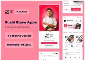 Sushi Japanese Store App UI Kits