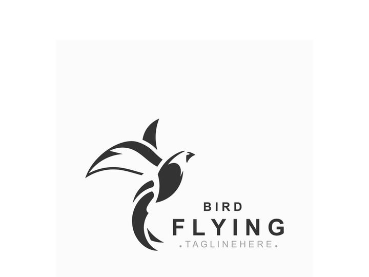 Flying Bird modern logo design isolated white background template