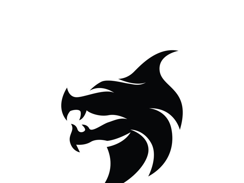Dragon head vector image logo