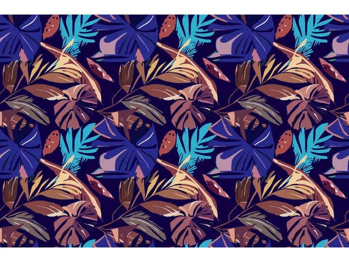 Abstract Trendy Exotic Jungle Plants Pattern