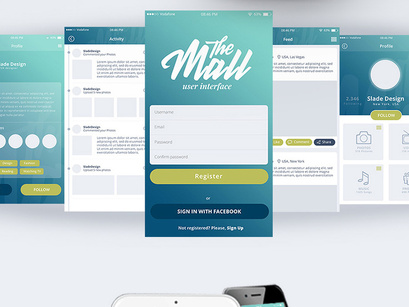 The Mall Mobile UI Kit [PSD]