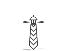 Lighthouse icon logo and vector illustration beacon tower design vintage symbol