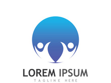 Community of people logo design with creative idea.