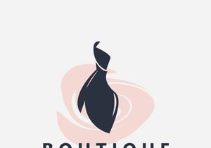 Dress woman logo design beauty fashion for boutique shop vector template vector