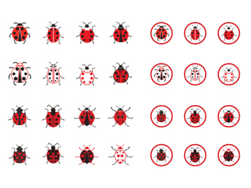 ladybug Animal Logo Icon symbol vector preview picture