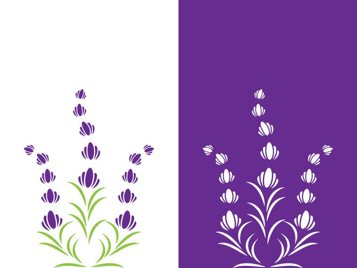 Fresh lavender flower logo vector flat design