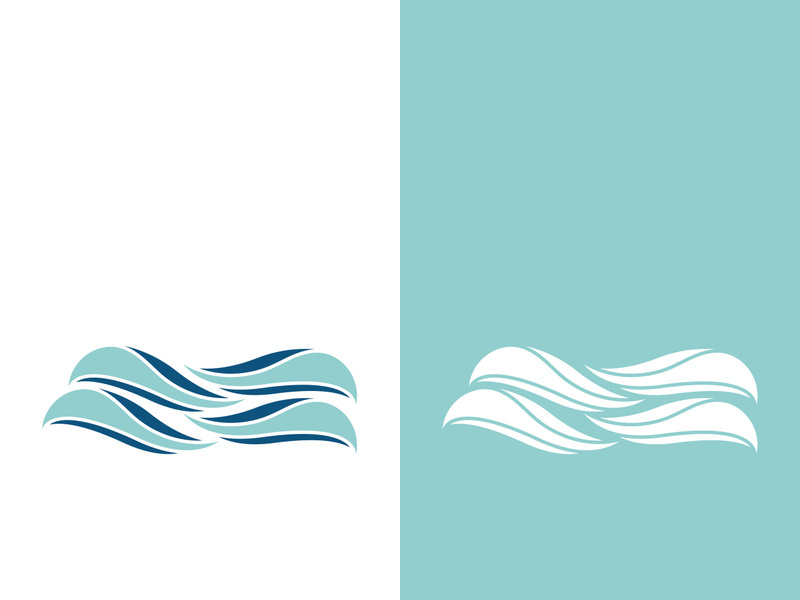 Wave beach vector illustration design logo