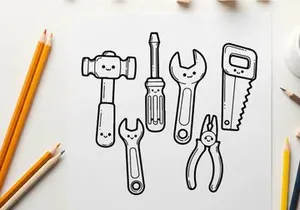 Hand tools set flat design vector illustration scalable
