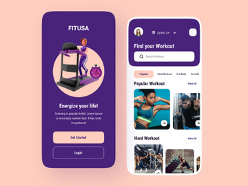 Gym Workout Fitness App Design preview picture